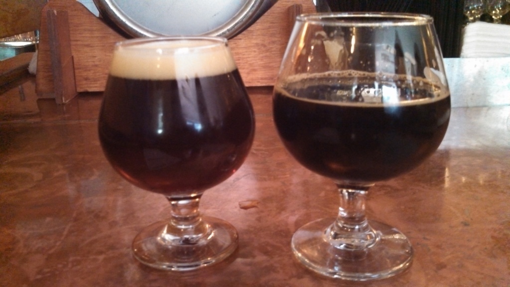 Two of the beers sampled